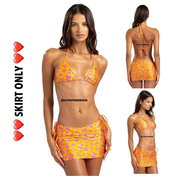 Beach Bunny Other - Beach Bunny Luna Mini Skirt - Orange Ditsy Floral SZ L $78